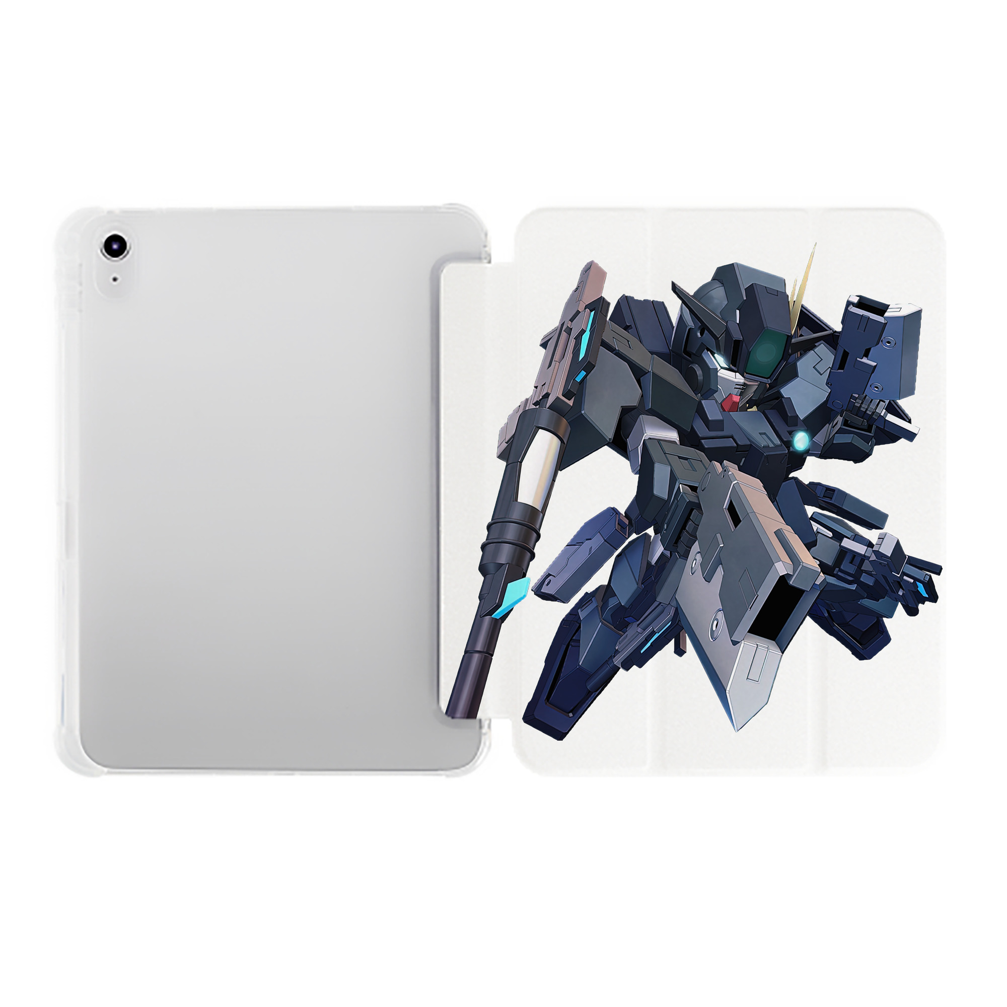 （画像用） 機動戦士ガンダム Mobile Suit Gundam IPad ケース ペン収納付き 三つ折りスタンド PUレザー×シリコン 対応機種9.5/10.5/10.9インチ